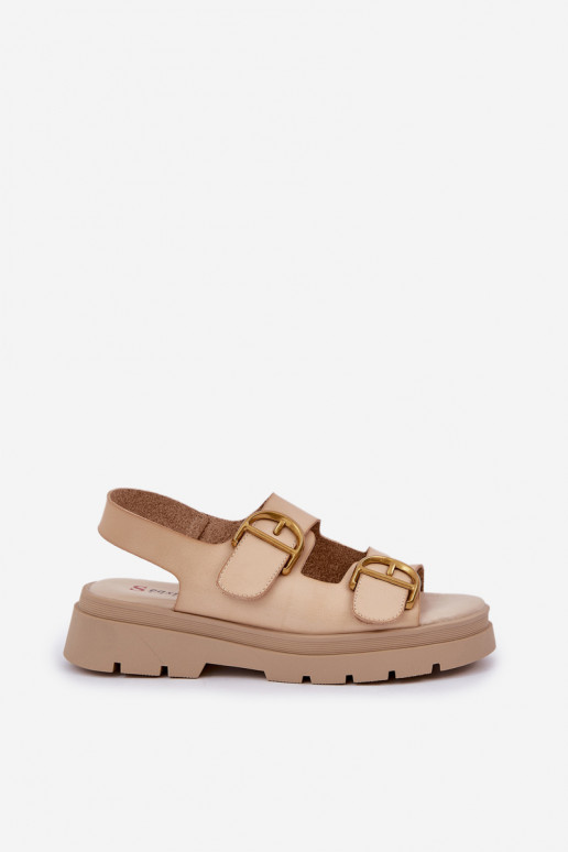Eko Sandalias de mujer con hebillas beige Vulinea