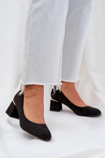 Eko Zapatos de gamuza con tacones de color negro Veniffia