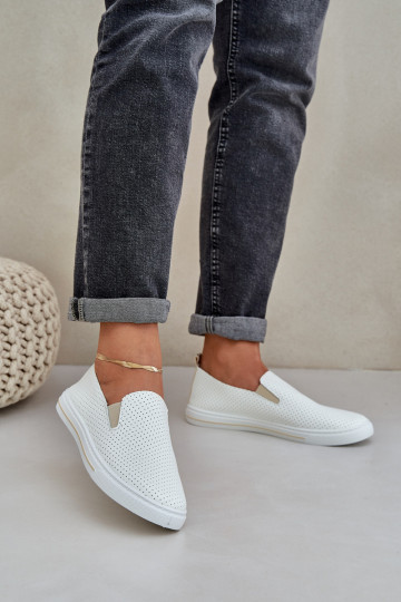 Un modelo convincente Eko Piel Femenino Zapatillas zapatos casuales con una nota color marfil Zalinne 2