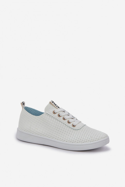 Deportivas de mujer caladas con cordones color marfil Carinel Deportivas de mujer caladas con cordones color marfil Carinel