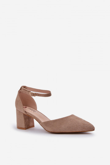 Zapatos de gamuza con tacones beige Promise 2