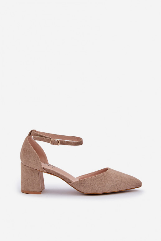 Zapatos de gamuza con tacones beige Promise