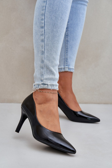 zapatos de tacón alto Z con efecto barnizj Eko Skóry de color negro Sanalitia 2