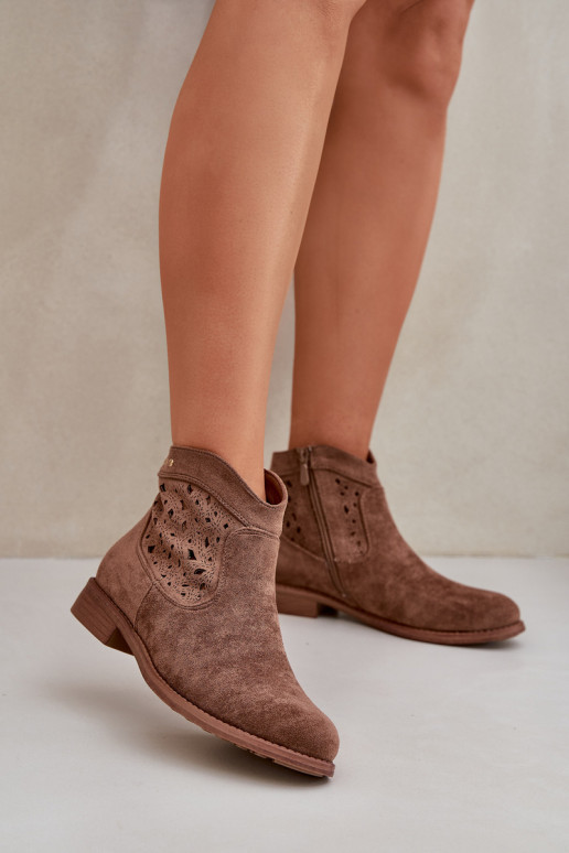 Botas caladas Femenino con tacones anchos S.Barski HY51-113 color marrón Botas caladas Femenino con tacones anchos S.Barski HY51-113 color marrón