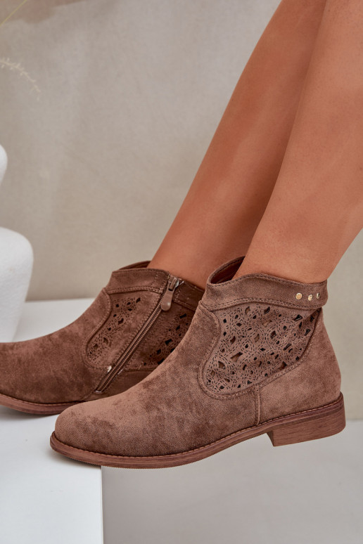 Botas caladas Femenino con tacones anchos S.Barski HY51-113 color marrón Botas caladas Femenino con tacones anchos S.Barski HY51-113 color marrón