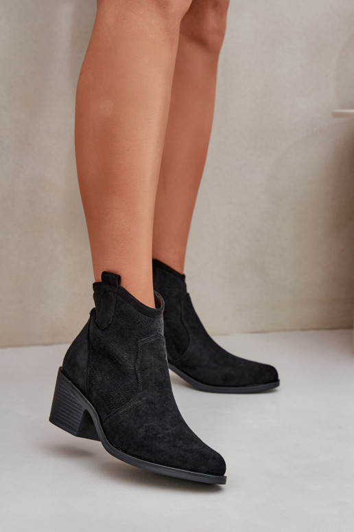 botas estilo vaquero Al castillo Eko Ante calado S.Barski HY51-061 de color negro botas estilo vaquero Al castillo Eko Ante calado S.Barski HY51-061 de color negro