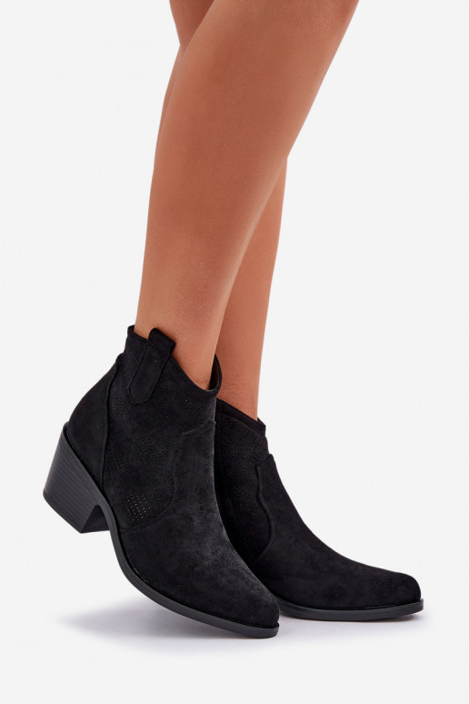 botas estilo vaquero Al castillo Eko Ante calado S.Barski HY51-061 de color negro botas estilo vaquero Al castillo Eko Ante calado S.Barski HY51-061 de color negro