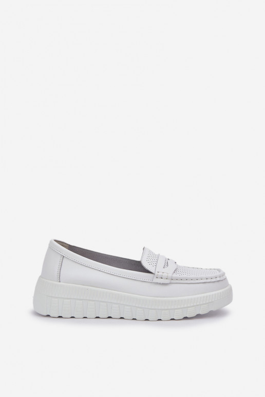 Piel Mocasines de plataforma de mujer I Koturnie el color blanco Elanindel Piel Mocasines de plataforma de mujer I Koturnie el color blanco Elanindel
