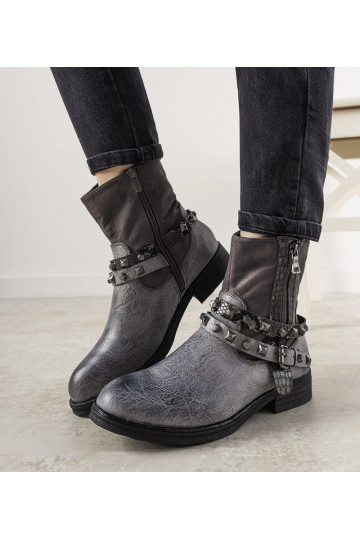 Botines grises con diadema...