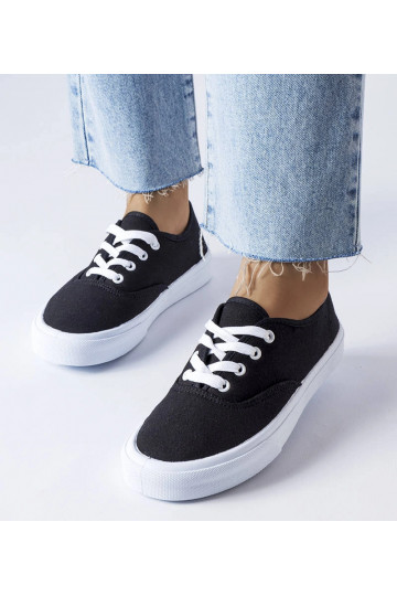 Zapatillas negras de tejido...