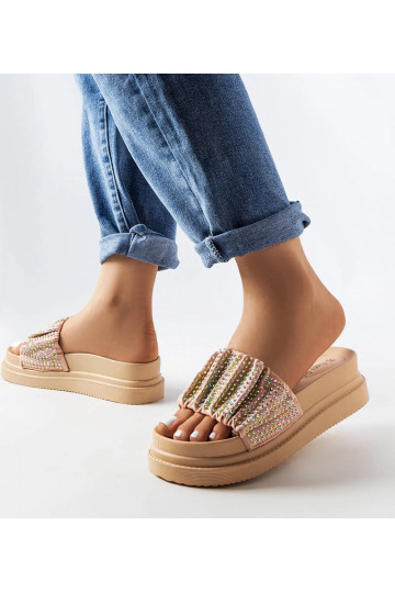 Mules plataforma rosas con...