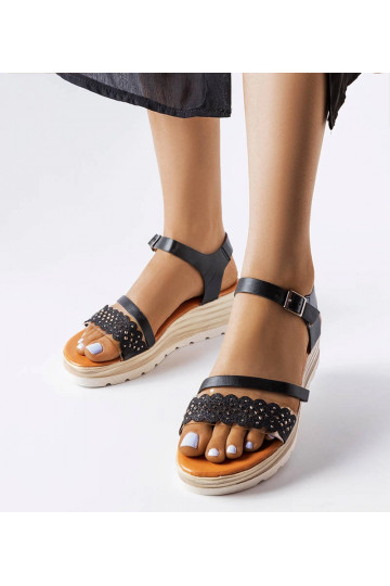 Sandalias de cuña negras... 2