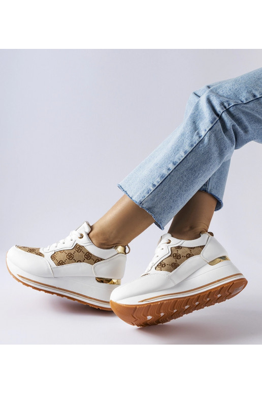 Zapatillas blancas de cuña con...