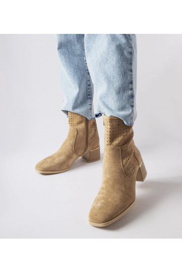 Botines beige con parte... 2