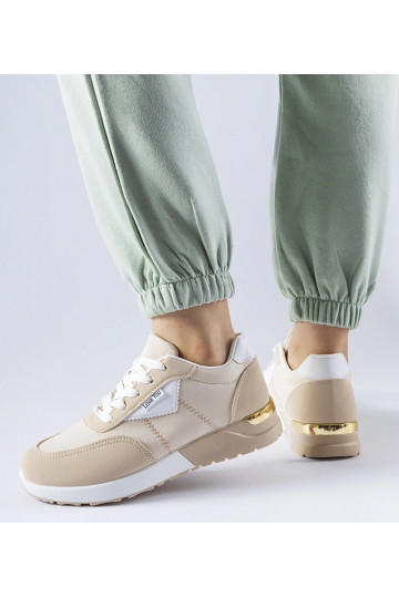 Zapatillas de tela beige...