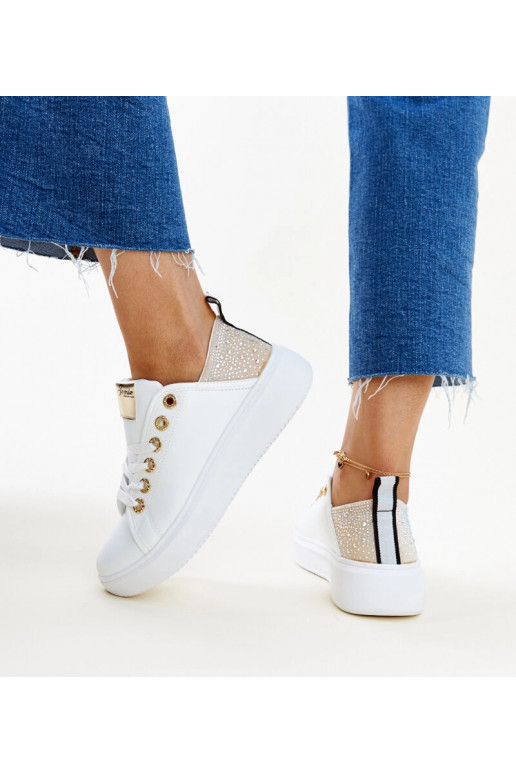 Zapatillas blancas y beige con...