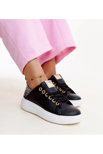 Zapatillas negras con circonitas Antonietta 2