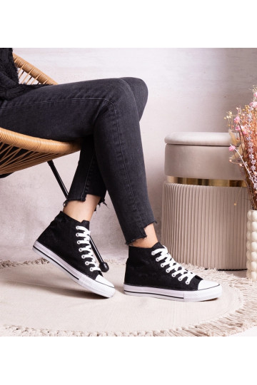 Zapatillas altas negras con cordones Bonifakima