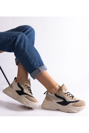 Zapatillas de mujer beige y...