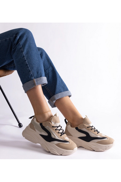 Zapatillas de mujer beige y negras...