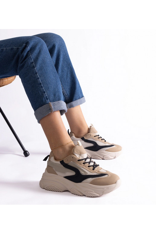 Zapatillas de mujer beige y negras...