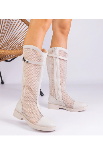 Botas altas de malla blanca... 2