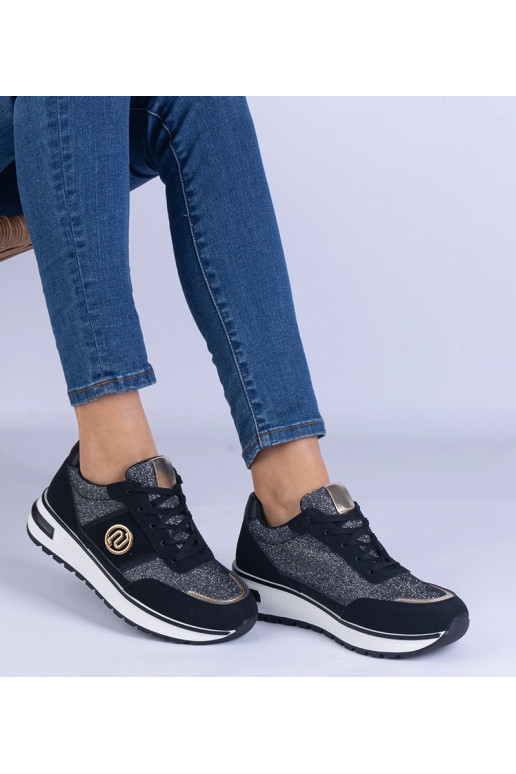 Zapatillas negras brillantes con...