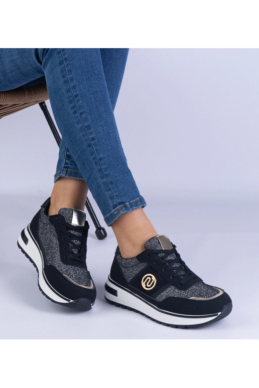 Zapatillas negras brillantes con...