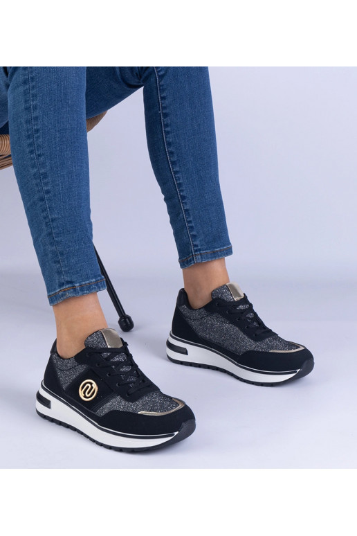 Zapatillas negras brillantes con...
