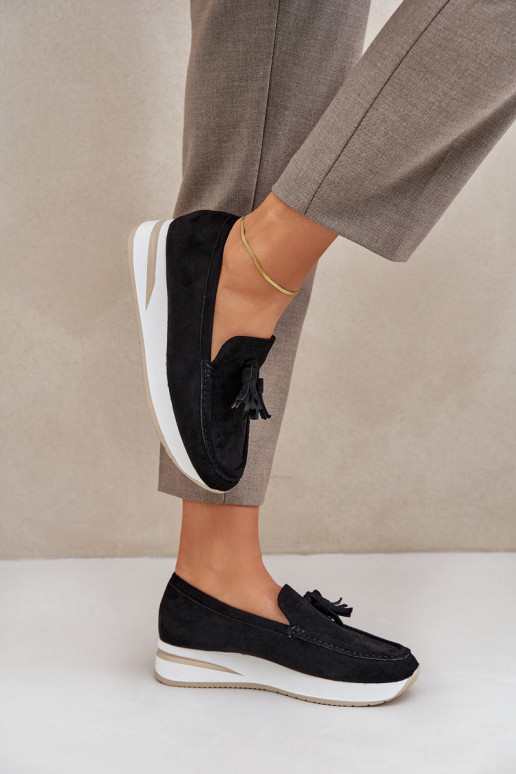 Mocasines Activado Sutilm Koturnie de gamuza ecológicaoAe de color negro Challavia