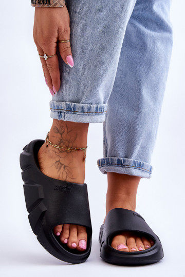  Zapatillas de mujer con espuma. Big Star LL274594 de color negro