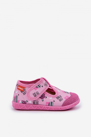 Zapatillas Milami Infantil con sujetadores adhesivos EN Zebry color rosa Jasimrra 2