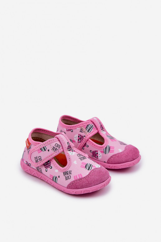 Zapatillas Milami Infantil con sujetadores adhesivos EN Zebry color rosa Jasimrra