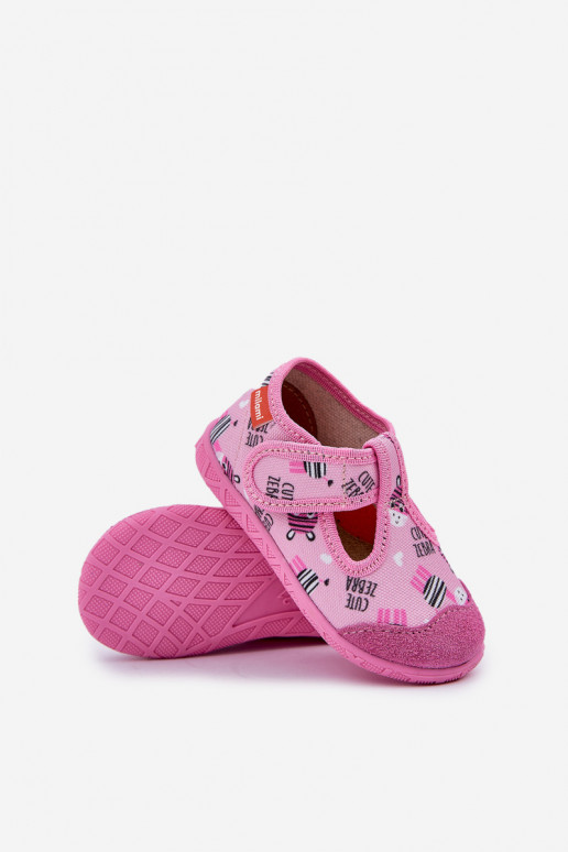 Zapatillas Milami Infantil con sujetadores adhesivos EN Zebry color rosa Jasimrra
