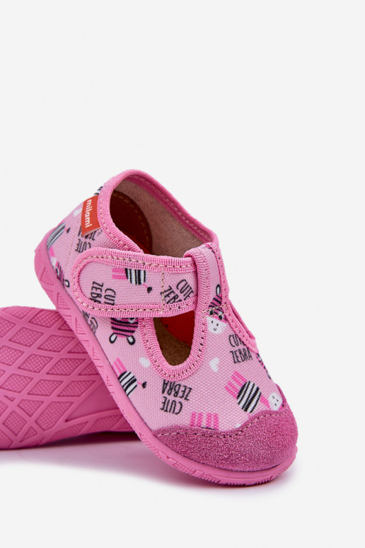Zapatillas Milami Infantil con sujetadores adhesivos EN Zebry color rosa Jasimrra