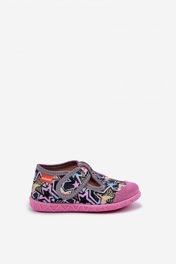 Chanclas Milami infantiles con cierres de velcro en color gris-rosa Jasimrra 2