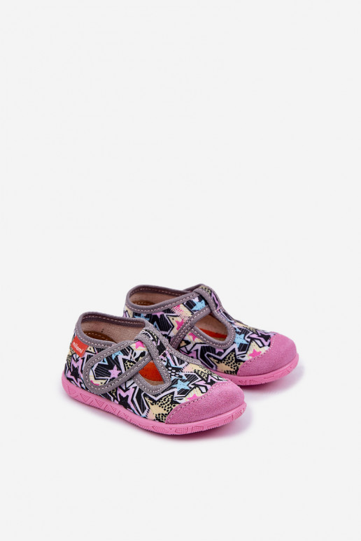 Zapatillas Milami Infantil con sujetadores adhesivos gris-color rosa Jasimrra
