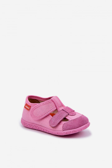 Chanclas Milami infantiles con cierres de velcro en color rosa Reathiana