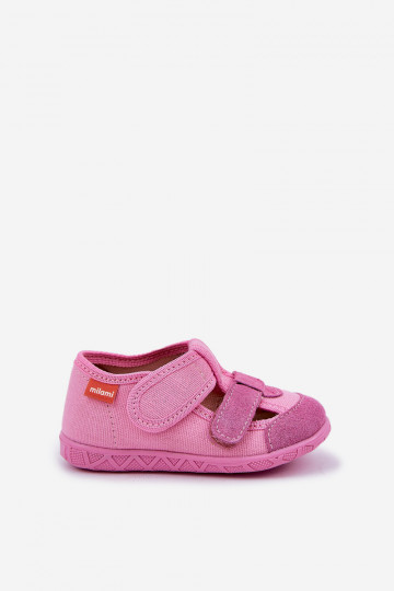 Chanclas Milami infantiles con cierres de velcro en color rosa Reathiana 2