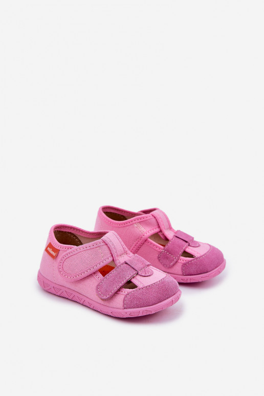 Zapatillas Milami Infantil con sujetadores adhesivos color rosa Reathiana