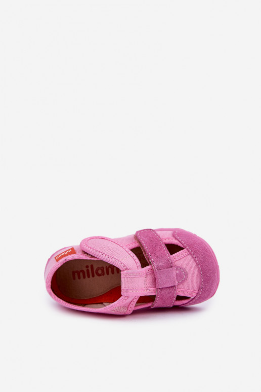 Zapatillas Milami Infantil con sujetadores adhesivos color rosa Reathiana