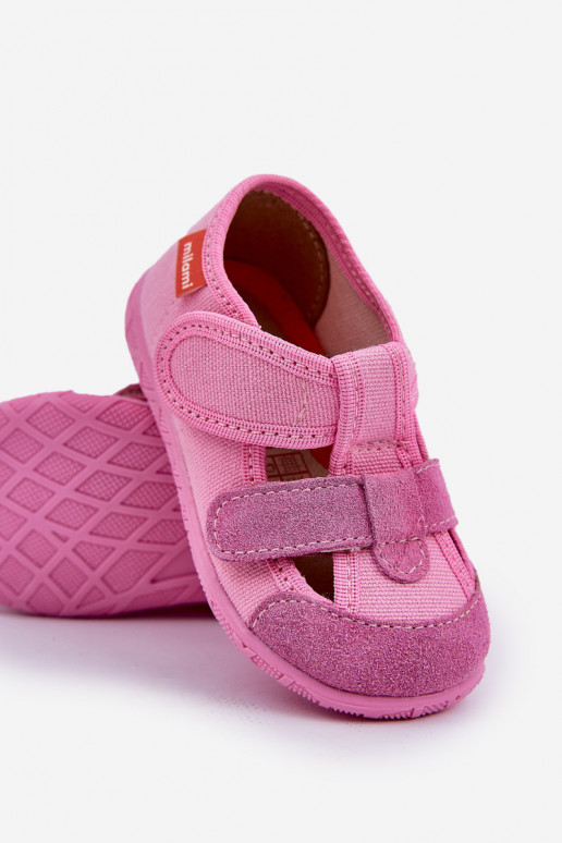 Zapatillas Milami Infantil con sujetadores adhesivos color rosa Reathiana
