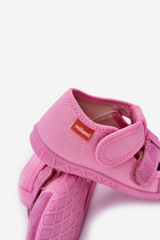 Zapatillas Milami Infantil con sujetadores adhesivos color rosa Reathiana