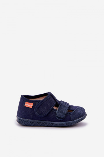 Chanclas Milami infantiles con cierres de velcro en color azul marino Reathiana 2
