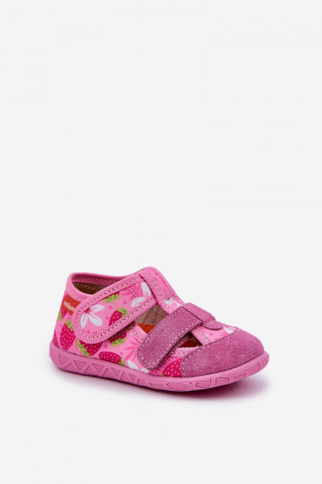 Zapatillas Milami Infantil con sujetadores adhesivos EN fresas color rosa Reathiana