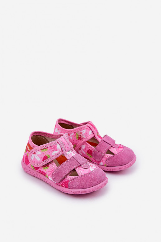 Zapatillas Milami Infantil con sujetadores adhesivos EN fresas color rosa Reathiana