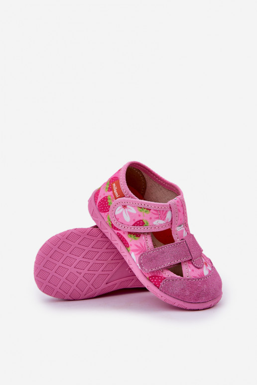 Zapatillas Milami Infantil con sujetadores adhesivos EN fresas color rosa Reathiana