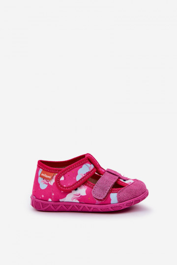 Chanclas Milami infantiles con cierres de velcro en color rosa unicornio Reathiana 2