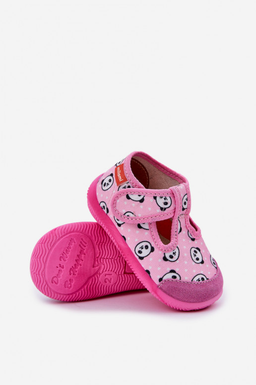 Zapatillas Milami Infantil Elastyczne con sujetadores adhesivos EN Oso panda color rosa Ambette