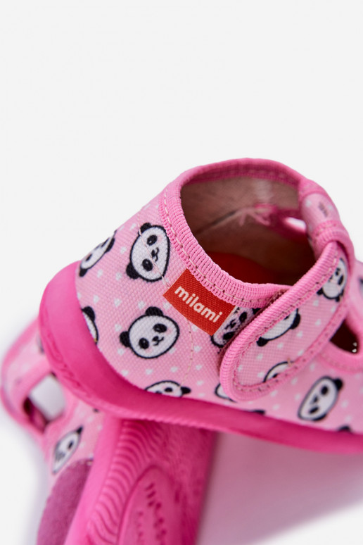 Zapatillas Milami Infantil Elastyczne con sujetadores adhesivos EN Oso panda color rosa Ambette